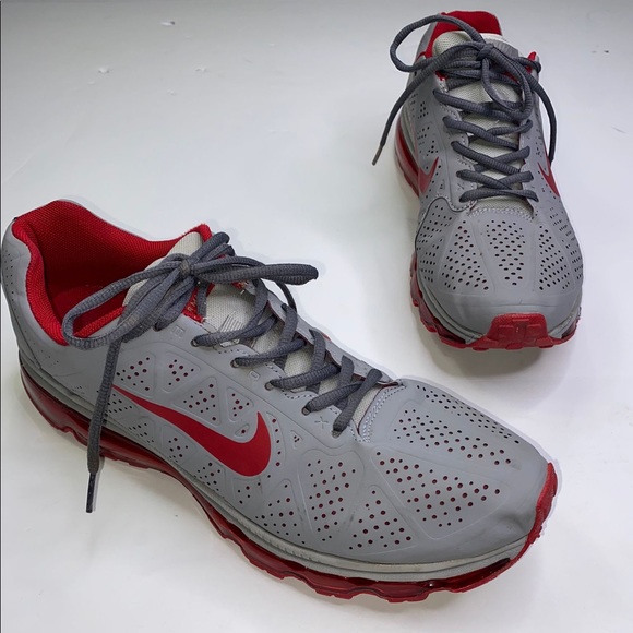 NIKE Air Max 2011 Mens Grey and Red Sneakers - US 13 - Picture 3 of 6